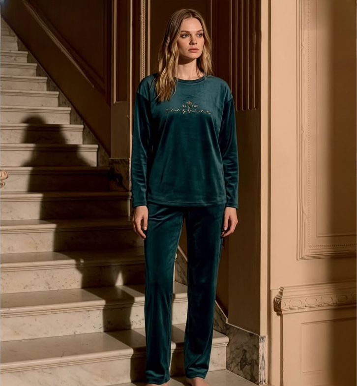 Emerald Velvet Pajama Set
